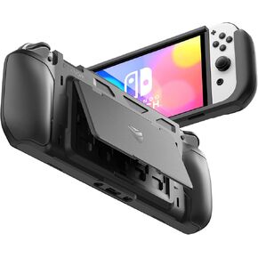 Dexnor Shockproof Case for Nintendo Switch OLED Model (2021), Rugged Protective Case with Adjustable Kickstand, MicroSD & Game Card Storage Slots for Nintendo Switch OLED and Joy-Con Controller