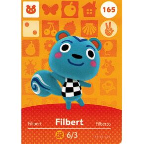 Nintendo Animal Crossing Happy Home Designer Amiibo Card Filbert 165/200 USA Version
