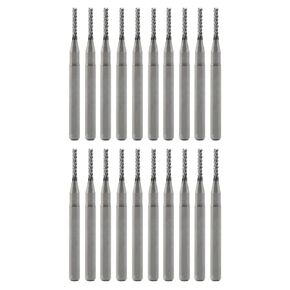 End Mill Sets, 20Pcs 1.5mm Carbide End Mill Engraving Bits CNC Router Bits Drilling Hole Tool for PCB SMT Engraving Carving Woodworking Rotary Burrs Set Tool