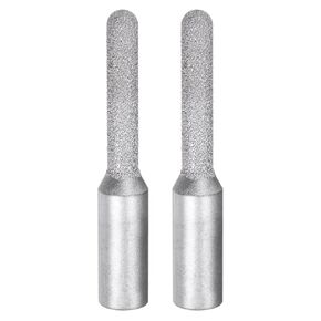 uxcell 2 Pcs Diamond Profile Straight Router Bit 8mm Dia 1/2" Shank 46 Grit Wet Dry Use Brazed Cylinder Profile Wheel for Marble Quartz Stone Tile Edge Cutting