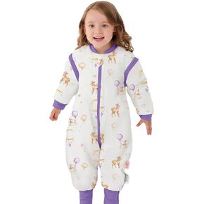 LAT Baby Sleep Bag with Feet Winter,3-way zipper Wearable Blanket,Warm Sack for Toddler Thicken 2.5 TOG-Removable Sleeves