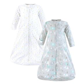 Hudson Baby Unisex Baby Cotton Long-Sleeve Wearable Sleeping Bag, Sack, Blanket, Neutral New Elephant, 12-18 Months