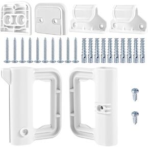 Baby Gate Replacement Parts Kit, Baby Gate Hardware Baby Gate Wall Mounting Kit Dog Gate Accessories with Brackets Hooks Latches Screws for Mesh Gate Retractable Dog Gate