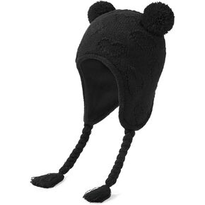 Durio Baby Winter Hat with Cute Pom Pom Earflap Warm Fleece Lining Baby Beanie for 6-24 Months Infant Toddler Boys and Girls