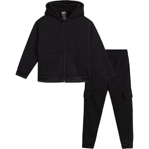 Toddler Boys' Sherpa Fleece Jogger Set - 2 Piece Basic Cozy Fully Sherpa Lined Hoodie and Sweatpants (Size: 2T-7) in Kuwait