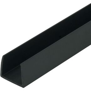 Outwater Plastics Black 1/2'' Styrene Plastic U-Channel/C-Channel 48 Inch Lengths (Pack of 3)