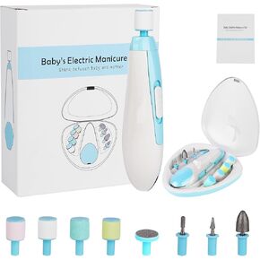 ماكينة تشذيب أظافر الأطفال الكهربائية، قابلة لإعادة الشحن مع مبرد أظافر خفيف، منخفض الضوضاء للأطفال حديثي الولادة، 4 أوضاع للتعديل تتضمن 8 رؤوس جلخ، مقص أظافر الأطفال in Kuwait