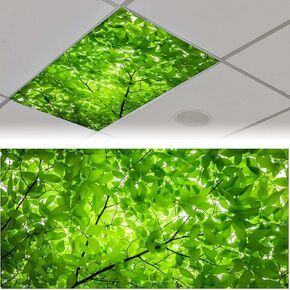 2PCS Fluorescent Light Covers for Classroom Ceiling Lights Magnetic Light Covers,Fluorescent Light Filters for School Home Office Drop Ceiling Lamp Decor Light Filters(Sea World)