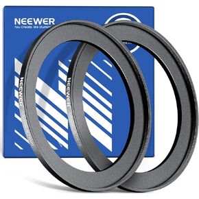 NEEWER 58-67mm Step Up Ring Adapter (2 Pack) with Cleaning Cloth, Ultra Slim Aluminum Alloy Lens Filter Adapter Ring for 58mm Camera Lens to Use 67mm Filter