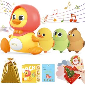 4 Pcs Baby Toys 6 to 12 Months, Musical Duck Crawling Baby Toys Set with Music & Light, Early Learning Educational Toy for Babies 12 18 Months Birthday Toy for 1 2 Year Old Boys Girls