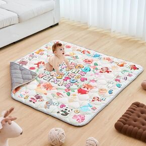 VEVOR Baby Play Mat, 50"x50" Baby Crawling Mat, Non-Slip One-Piece Thickened Soft Baby Playmat, Foldable Rollable Floor Mat, Activity Playmats for Babies,Toddlers, Infants, Machine Washable