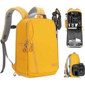 TARION Camera Backpack Waterproof Bag - DSLR Camera Bag with 14in Laptop Compartment Rain Cover, Professional Travel Photography Backpack for Photographers, SLR, Camera Lens, TR-L, Yellow
