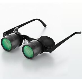 Hands Binocular Glasses for Fishing, Bird Watching, Sports, Concerts, Theater, Opera, TV, Sight Seeing, HD Lens with 3 Color Filters, Adjustable Focus