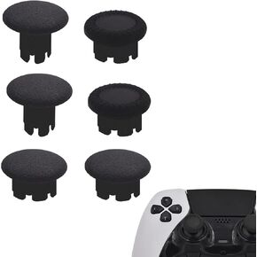 6-in-1 Interchangeable Thumbstick Caps for PS5 DualSense Edge Controller,Swappable Thumbsticks for PS5 Dualsense Controller, Thumbsticks Joysticks Kits Replacement for PS5 Dualsense Controller(Black)