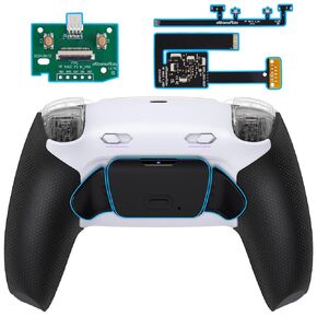 eXtremeRate RISE Plus MAX Back Paddles Kit with Clicky Trigger Stops & Rubberized Grip for PS5 Controller BDM-010 020, Remappable Back Buttons Kit for PS5 Controller - Black - NO Controller