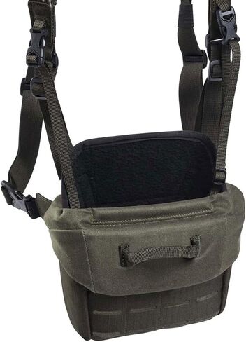 حزام بيريتا المعياري ثنائي العينين - حزمة الصدر الآمنة والمتينة للصيد في الهواء الطلق والمشي لمسافات طويلة والرماية مع ألواح MOLLE مقطوعة بالليزر وجيب محدد المدى | يحمل مناظير مقاس 10×42 و8×56، باللون الأخضر الطحلب in Kuwait