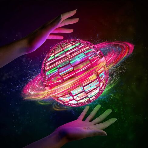2024 Flying Orb Ball Toy, Lighted Hover Boomerang Ball, Fidget Spinner Drone Floating Toy Gift for Boys Girls Kids Teens 6, 7, 8, 9, 10, 11, 12 Years Old, Magic Cool Outdoor Cosmic Globe Ball(Red) in Saudi Arabia