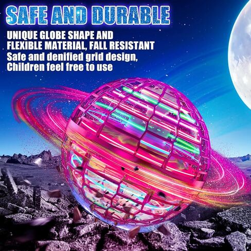 2024 Flying Orb Ball Toy, Lighted Hover Boomerang Ball, Fidget Spinner Drone Floating Toy Gift for Boys Girls Kids Teens 6, 7, 8, 9, 10, 11, 12 Years Old, Magic Cool Outdoor Cosmic Globe Ball(Red) in Saudi Arabia
