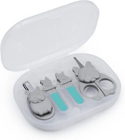 melii 4 Piece Nail Care Set with Storage Case, Safe and Easy to Use, Nail Kit Includes Nail Trimmer, Nail Scissor and Two Nail Files for Babies, Toddlers, Kids & Adults - Bulldog in Saudi Arabia