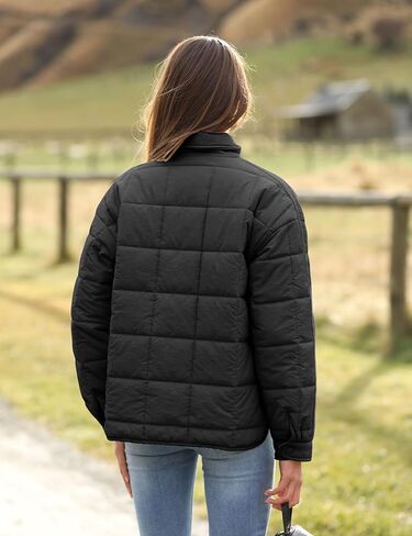 Bianstore Women's Oversized Splice Quilted Lightweight Puffer Jacket Casual Padded Coat in Kuwait