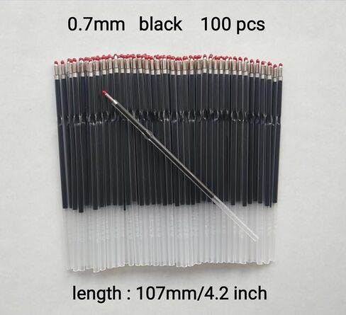 100 Pcs 0.7 mm Ballpoint Pen Refills,Retractable Ballpoint Pen Refills Blue Ink,Smooth Writing Pen Refills 4.2 inch/107mm for Ball Point Pens Office School Supplies (Blue) in Saudi Arabia