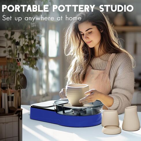 Pottery Wheel for Adults and Beginners - Complete Pottery Set with 6" Turntable with Two-Way Rotation, 2.2lb Clay, Art Supplies Sculpting Tools, Craft Gifts for Teens Kids Adults (Red) in Saudi Arabia