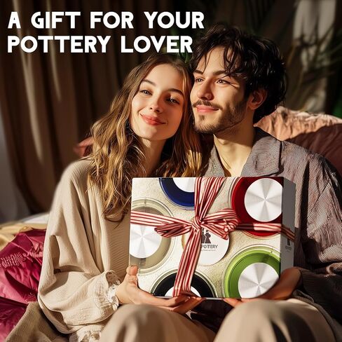Pottery Wheel for Adults and Beginners - Complete Pottery Set with 6" Turntable with Two-Way Rotation, 2.2lb Clay, Art Supplies Sculpting Tools, Craft Gifts for Teens Kids Adults (Red) in Saudi Arabia