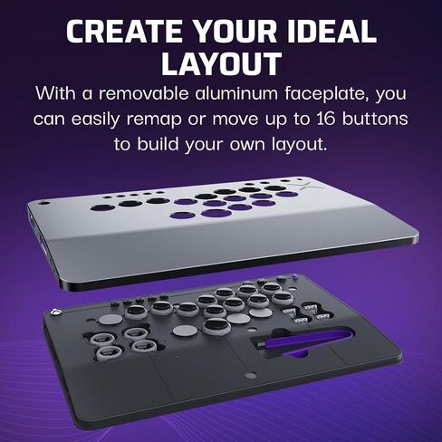Turtle Beach Victrix Pro KO Leverless All Button Fight Stick، مرخصة رسميًا لأجهزة Xbox Series X|S، Xbox One، Windows 10/11 PC، وحدة تحكم جاهزة للبطولات الإلكترونية قابلة للتخصيص، رمادي in Kuwait