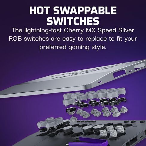 Turtle Beach Victrix Pro KO Leverless All Button Fight Stick، مرخصة رسميًا لأجهزة Xbox Series X|S، Xbox One، Windows 10/11 PC، وحدة تحكم جاهزة للبطولات الإلكترونية قابلة للتخصيص، رمادي in Kuwait