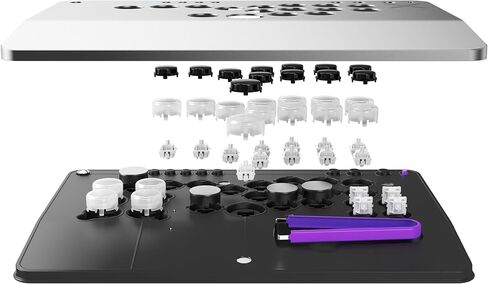 Turtle Beach Victrix Pro KO Leverless All Button Fight Stick، مرخصة رسميًا لأجهزة Xbox Series X|S، Xbox One، Windows 10/11 PC، وحدة تحكم جاهزة للبطولات الإلكترونية قابلة للتخصيص، رمادي in Kuwait