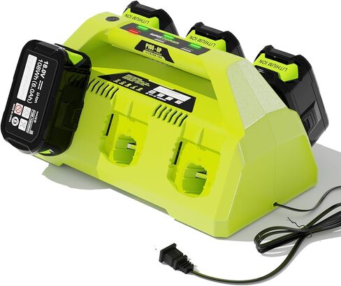 شاحن سريع بديل بـ 6 منافذ لمحطة شاحن بطارية Ryobi 18 فولت، شاحن تسلسلي متوافق مع بطارية Ryobi ONE+ 18V P102 P104 P105 P106 P108 P107 P109 لأدوات Ryobi الكهربائية in Kuwait