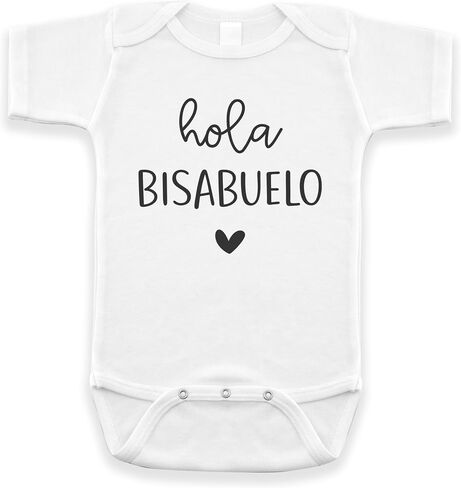 Hola Bis Abuelo إعلان الحمل الرضع ارتداءها للجد العظيم | هدية بيسابويلو واي بيسبويلا (أبيض) in Kuwait