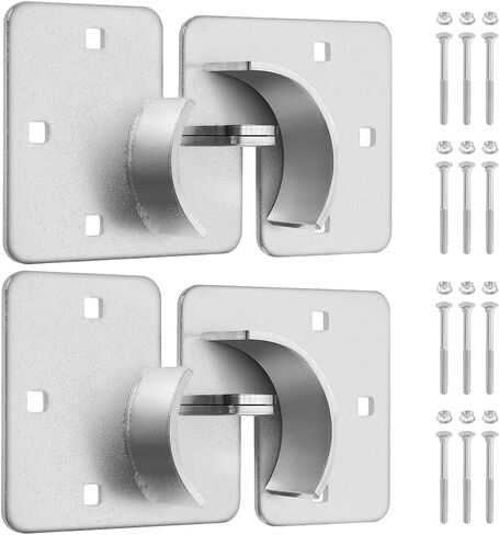 IRONWALLS Puck Lock Hasp Black 2 Packs, Heavy Duty Lock Hasp for Hidden Shackle Padlock Diameter within 2-7/8"/73mm, Steel Puck Lock Holders Brackets for Shipping Container, Trailers Doors in Kuwait