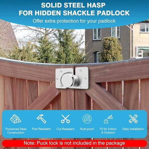 IRONWALLS Puck Lock Hasp Black 2 Packs, Heavy Duty Lock Hasp for Hidden Shackle Padlock Diameter within 2-7/8"/73mm, Steel Puck Lock Holders Brackets for Shipping Container, Trailers Doors in Kuwait