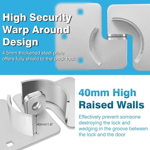 IRONWALLS Puck Lock Hasp Black 2 Packs, Heavy Duty Lock Hasp for Hidden Shackle Padlock Diameter within 2-7/8"/73mm, Steel Puck Lock Holders Brackets for Shipping Container, Trailers Doors in Kuwait
