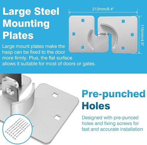 IRONWALLS Puck Lock Hasp Black 2 Packs, Heavy Duty Lock Hasp for Hidden Shackle Padlock Diameter within 2-7/8"/73mm, Steel Puck Lock Holders Brackets for Shipping Container, Trailers Doors in Kuwait
