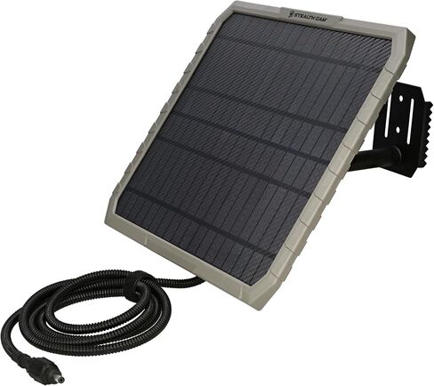 Stealth Cam Sol-Pak 5000mAh Lithium-Ion Solar Battery for 12V DC Jack with LED-Indicator, Adjustable T–Swivel Brackets, and USB-Charging Port in Saudi Arabia