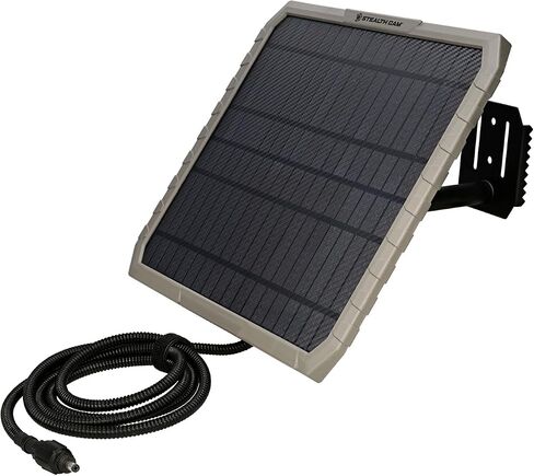 Stealth Cam Sol-Pak 5000mAh Lithium-Ion Solar Battery for 12V DC Jack with LED-Indicator, Adjustable T–Swivel Brackets, and USB-Charging Port in Saudi Arabia