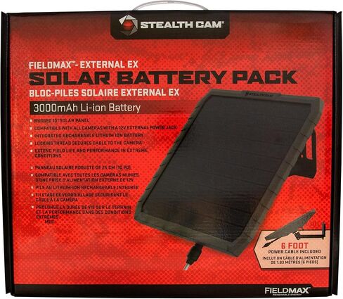 Stealth Cam Sol-Pak 5000mAh Lithium-Ion Solar Battery for 12V DC Jack with LED-Indicator, Adjustable T–Swivel Brackets, and USB-Charging Port in Saudi Arabia