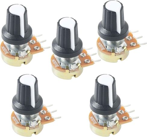 WH148 Type B10K Ohm Linear Taper Rotary Potentiometer Panel Pot 3 Pin 5Pcs in Saudi Arabia