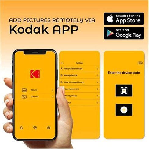 إطار صور رقمي قابل لإعادة الشحن بشاشة لمس ذكية مقاس 10 بوصات من Kodak، مزود بتقنية Wi-Fi مع شاشة عرض صور عالية الدقة ودعم الموسيقى/الفيديو والتقويم وتحديثات الطقس والموقع (RWF-108) - أزرق محيطي in Kuwait