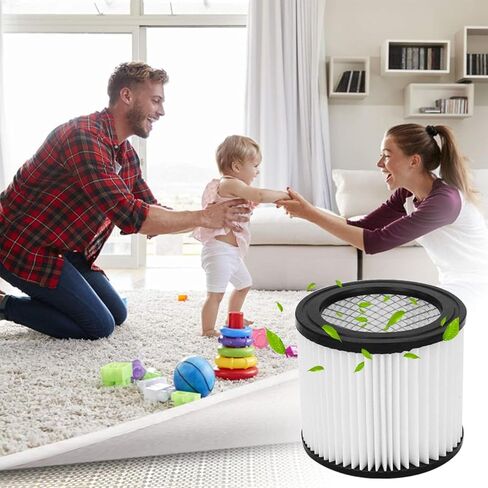 عبوتان من مرشحات استبدال HEPA 90398 لـ Shop-Vac 9039800، 903-98، 903-98-00 مرشح خرطوشة صغيرة من النوع AA الرطب/الجاف مع 6 عبوات 90585 مرشح كم إسفنجي، يناسب معظم 4 جالون وأقل فراغًا in Kuwait