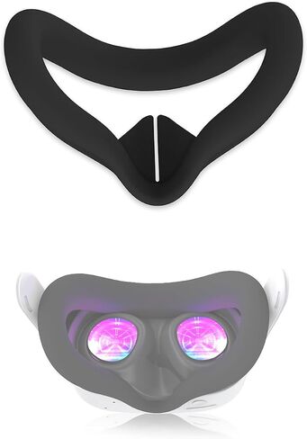 VR Silicone Protective Face Pad Cover for Meta Quest 3S Original Headset Accessories, Easy to Clean, Comfortable and Skin Friendly (Black Silicone) in Saudi Arabia