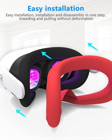 VR Silicone Protective Face Pad Cover for Meta Quest 3S Original Headset Accessories, Easy to Clean, Comfortable and Skin Friendly (Black Silicone) in Saudi Arabia
