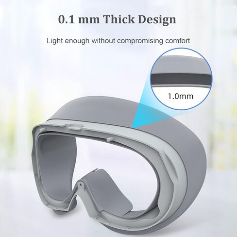 VR Silicone Protective Face Pad Cover for Meta Quest 3S Original Headset Accessories, Easy to Clean, Comfortable and Skin Friendly (Black Silicone) in Saudi Arabia