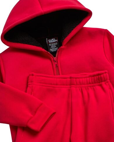 Toddler Boys' Sherpa Fleece Jogger Set - 2 Piece Basic Cozy Fully Sherpa Lined Hoodie and Sweatpants (Size: 2T-7) in Kuwait