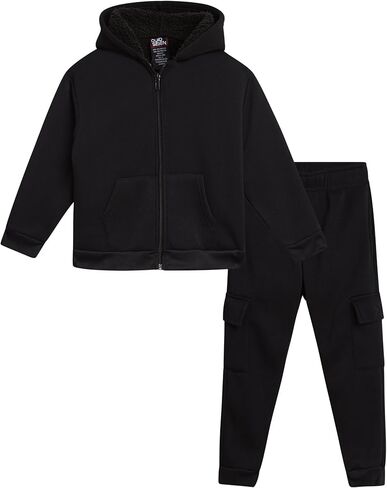 Toddler Boys' Sherpa Fleece Jogger Set - 2 Piece Basic Cozy Fully Sherpa Lined Hoodie and Sweatpants (Size: 2T-7) in Kuwait
