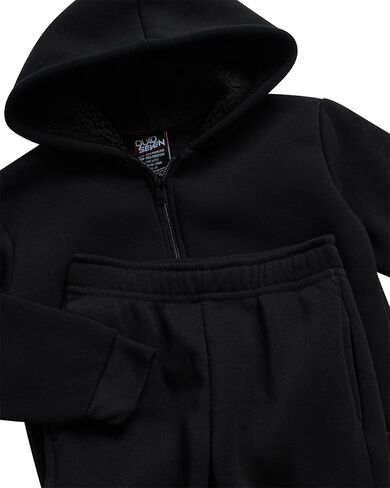 Toddler Boys' Sherpa Fleece Jogger Set - 2 Piece Basic Cozy Fully Sherpa Lined Hoodie and Sweatpants (Size: 2T-7) in Kuwait