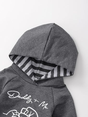 Toddler Baby Boy Clothes Long Sleeve Letter Hoodies Top+Ripped Denim Pants 2pcs Fall Winter Outfit Sets in Saudi Arabia