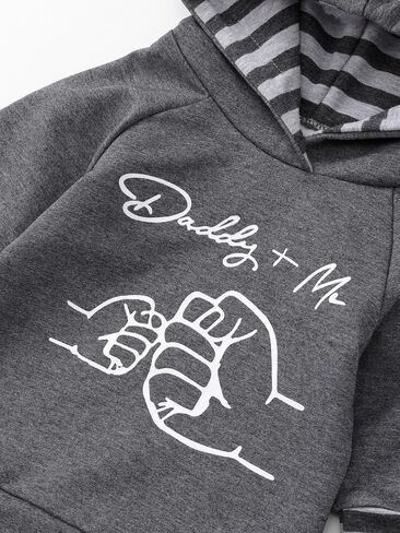 Toddler Baby Boy Clothes Long Sleeve Letter Hoodies Top+Ripped Denim Pants 2pcs Fall Winter Outfit Sets in Saudi Arabia